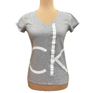 Calvin Klein Sleepwear Cotton Blend Light Gray Tee Size S/P